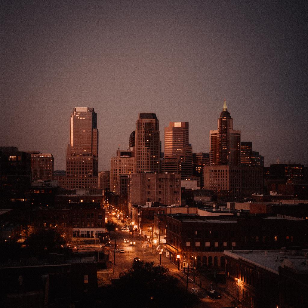 Nashville skyline at dusk